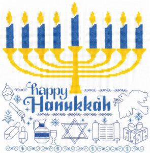 Imaginating Let's Celebrate Hanukkah Cross Stitch Pattern