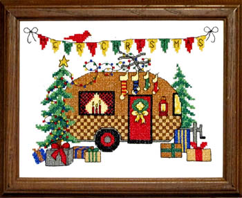 Christmas Camper Cross Stitch Pattern by Bobbie G Designs