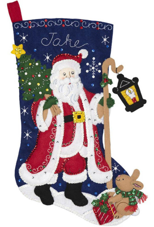 Santa with Lantern Bucilla Christmas Stocking