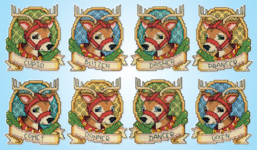 Design Work Reindeer Ornaments Counted Cross Stitch Kit
