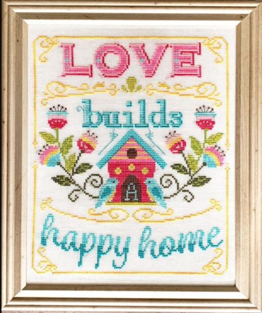 Love Builds a Happy Home Cross Stitch Pattern by Tiny Modernist