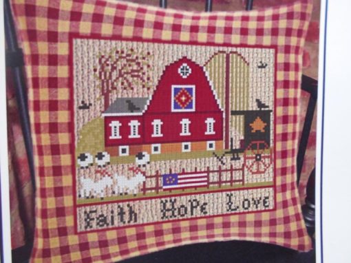 Twin Peak Primitives FAITH HOPE LOVE Cross Stitch Pattern