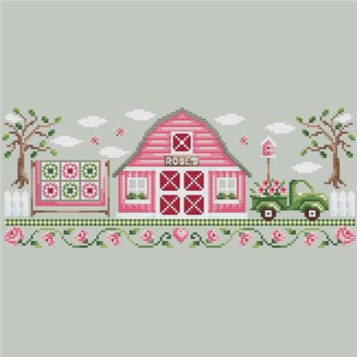Shannon Christine PINK BARN Cross Stitch Pattern ~ Rose Farm Collection #1