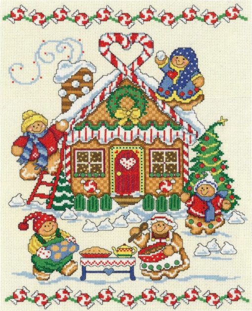 GINGERBREAD FAMILY Cross Stitch Pattern by Imaginating