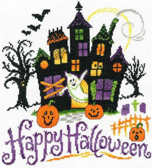 HAUNTED HALLOWEEN HOUSE Cross Stitch Pattern by Imaginating