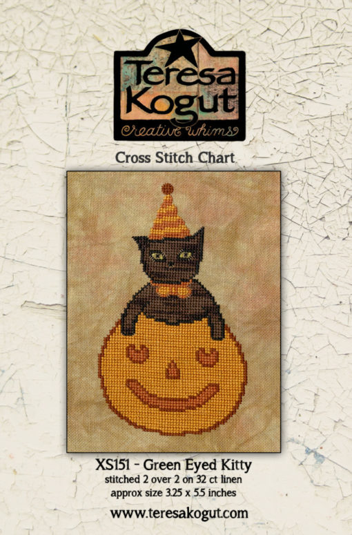 Teresa Kogut Green Eyed Kitty Cross Stitch Pattern