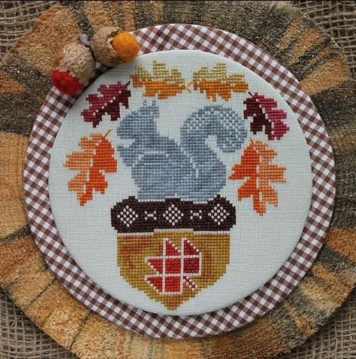 Luhu Stitches A SQUIRREL and HIS NUT Cross Stitch Pattern