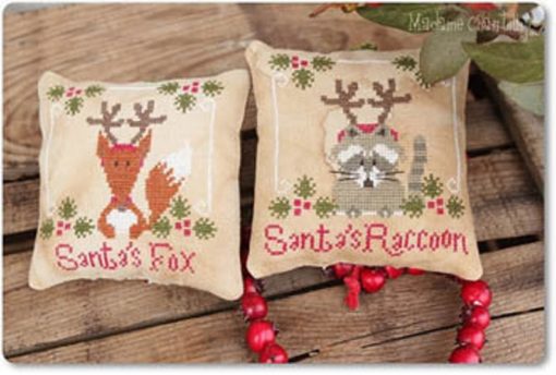 Madame Chantilly Santa's FOX & RACCOON Cross Stitch Pattern