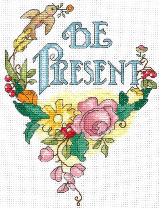 Mary Engelbreit BE PRESENT Cross Stitch Pattern by Imaginating