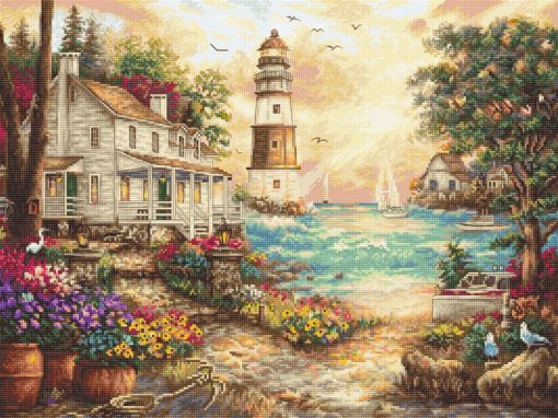 COTTAGE BY The SEA Cross Stitch Kit by Letistitch