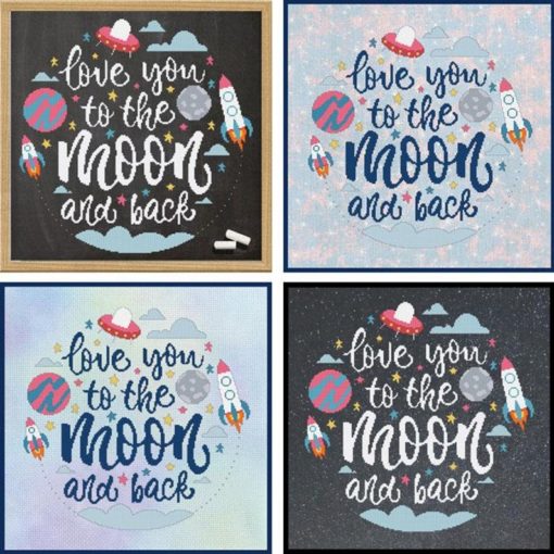 Love You To The Moon And Back Cross Stitch Pattern