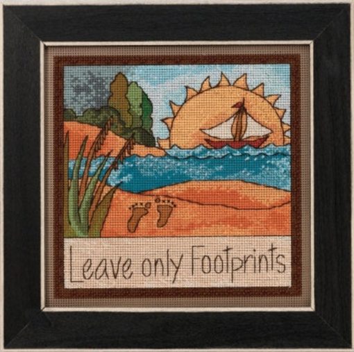 Mill Hill LEAVE ONLY FOOTPRINTS Cross Stitch Kit - Mill Hill Sticks Cross Stitch Kit