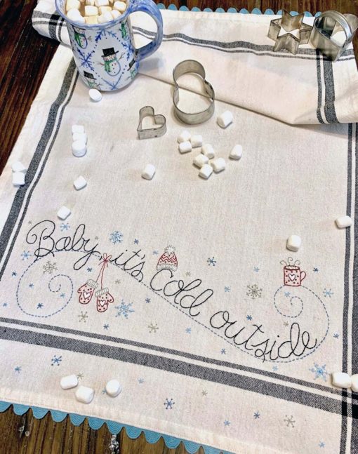 Bareroots BABY, IT'S Cold OUTSIDE Hand Embroidery Dishtowel Kit
