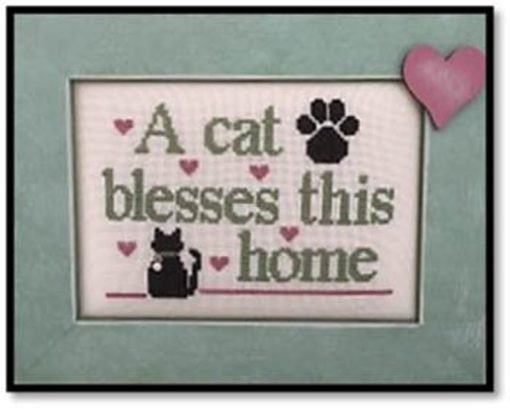 Kay's Frames & Designs CAT BLESSES (with charm) Cross Stitch Pattern