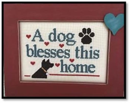 Kay's Frames & Designs DOG BLESSES (with charm) Cross Stitch Pattern