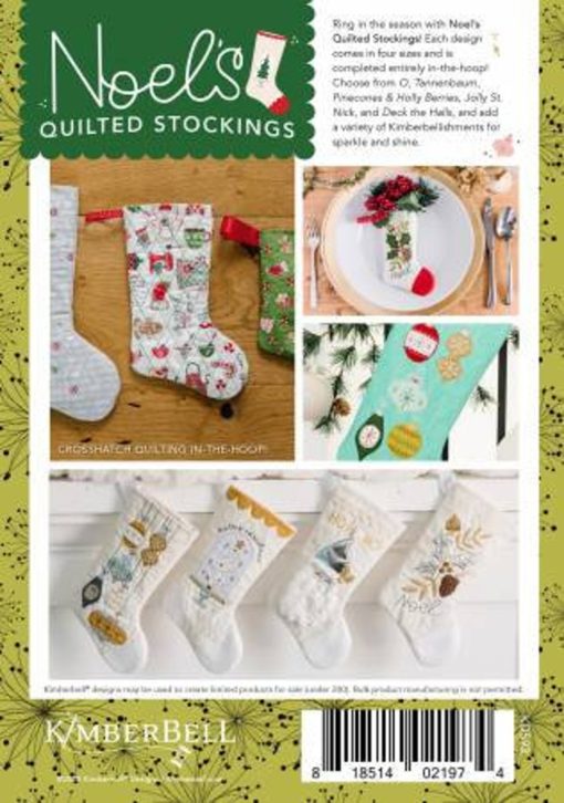 Kimberbell Designs NOEL'S QUILTED STOCKINGS Machine Embroidery - Pre-Order