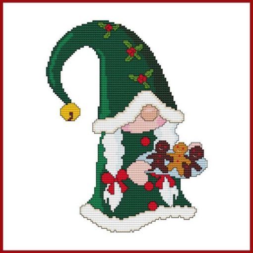SANTA GNOME MS. CHRISTMAS COOKIE Cross Stitch Pattern