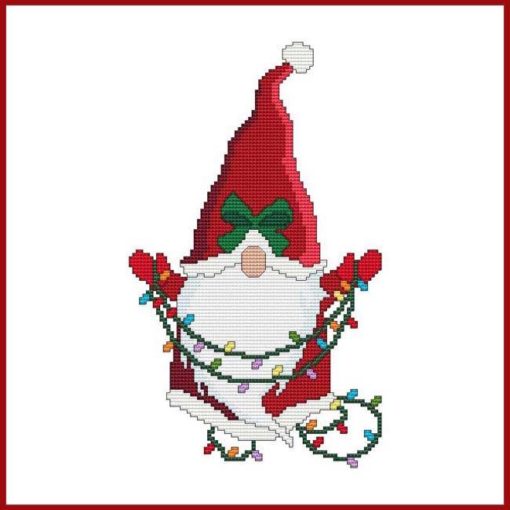 Santa Gnome With Christmas Lights