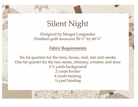 The Pattern Basket SILENT NIGHT Quilt Pattern