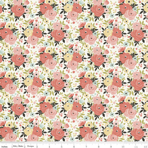 Joy in the Journey FLORAL CREAM by Riley Blake Designs