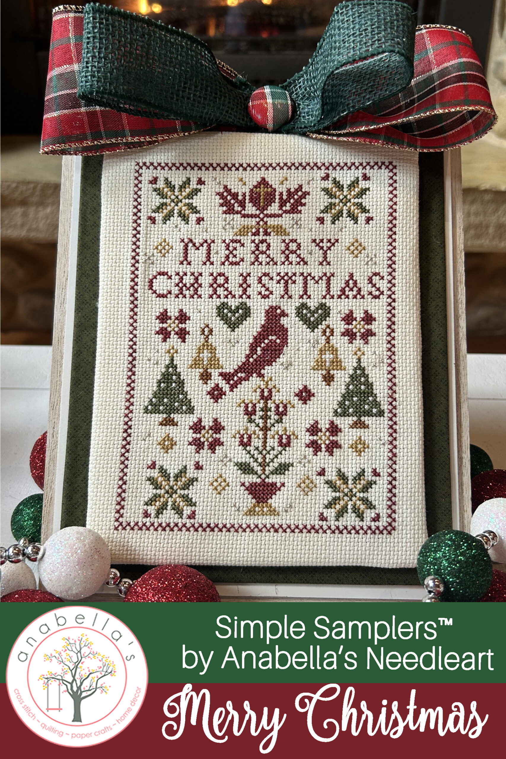 Anabella's Needleart SIMPLE SAMPLERS CHRISTMAS™ Cross Stitch Pattern ~  Cross Stitch Sampler