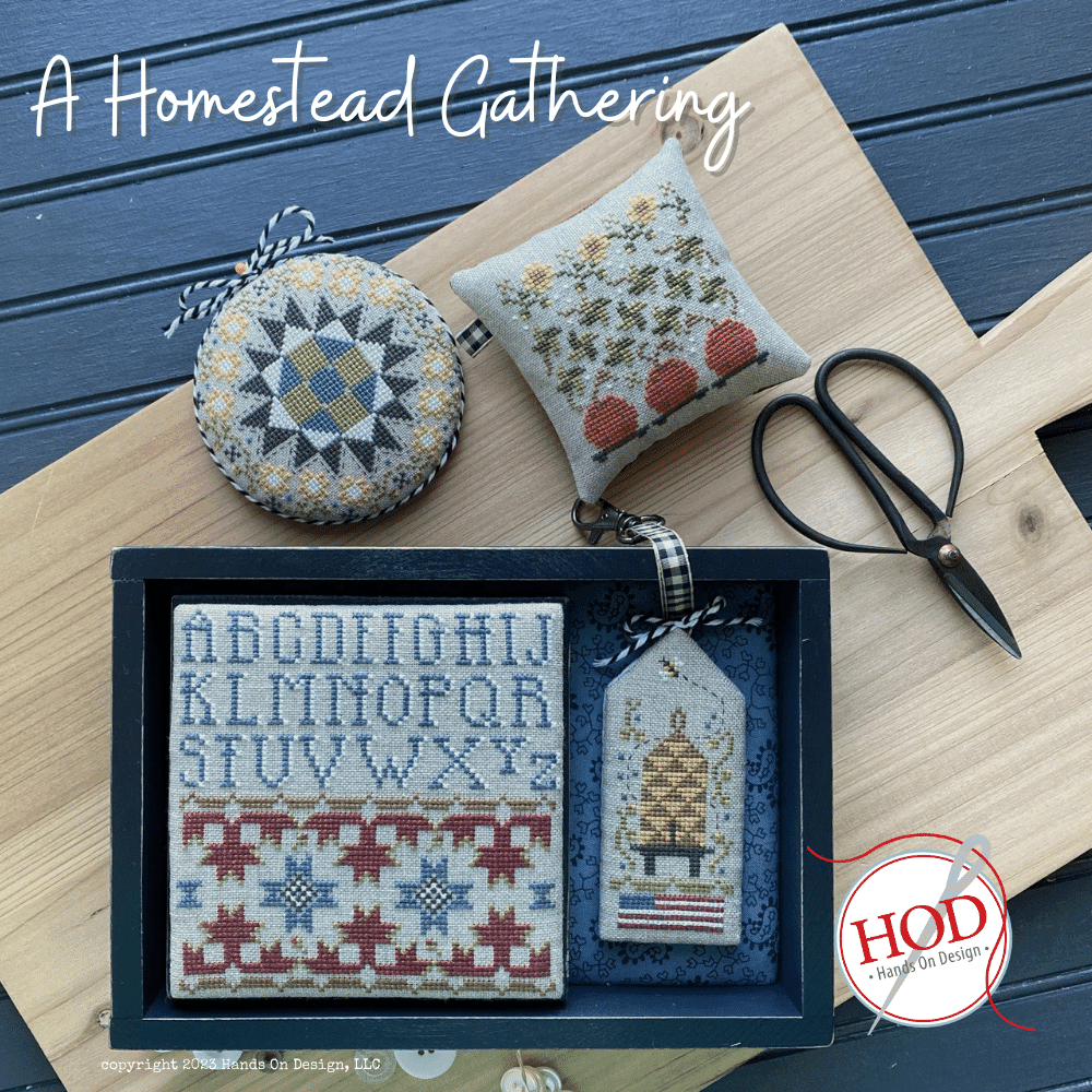 A Homestead Gathering Cross Stitch Pattern by Hands on Design