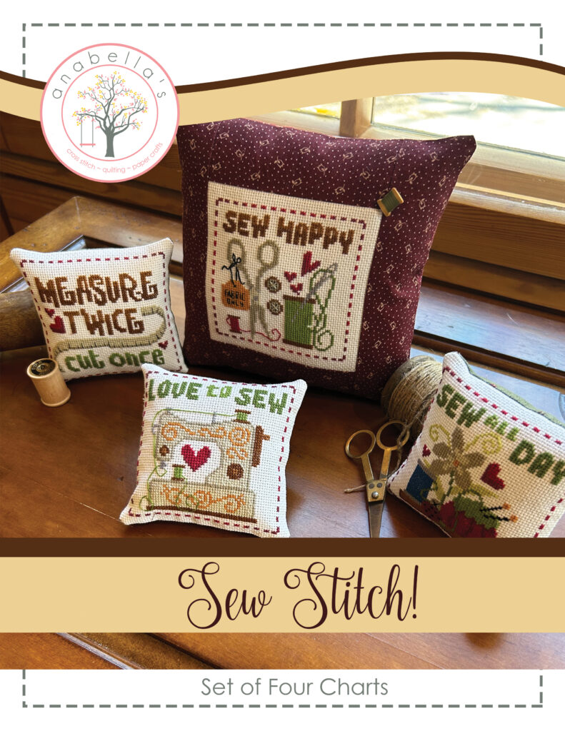 Sew Stitch! Set of 4  Cross Stitch Patterns by Anabella's Needleart ~ Online Cross Stitch Store