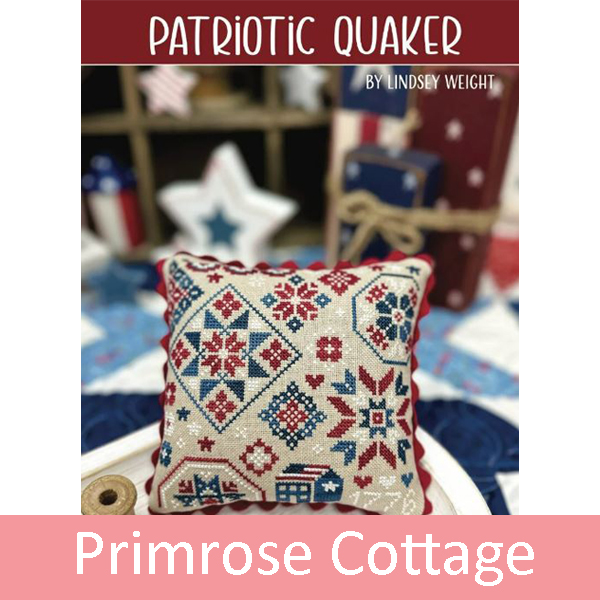 Primrose Cottage Patriotic Quaker Cross Stitch Chart at Anabella's Online Cross Stitch Store