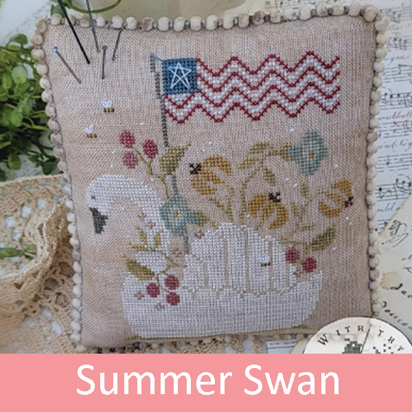 Summer Swan Cross Stitch Pattern by Brenda Gervais ~ With Thy Needle & Thread