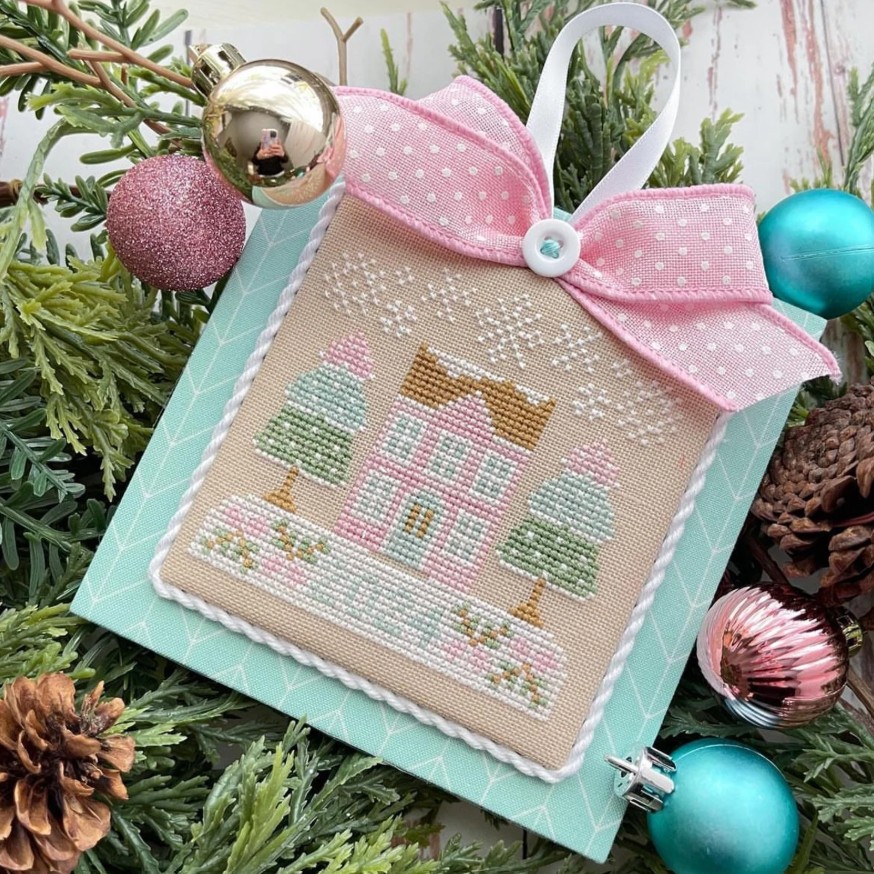 Pastel Ornaments #1 Christmas House Cross Stitch Pattern by Country Cottage Needleworks
