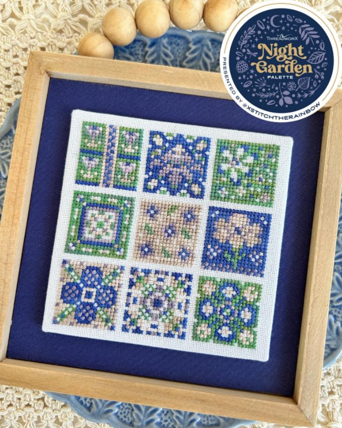Moon Flower Patches Cross Stitch Chart by Sweet Wing Studio