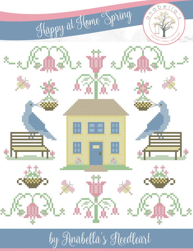 PDF Happy at Home Spring Cross Stitch Pattern by Anabella's Needleart
