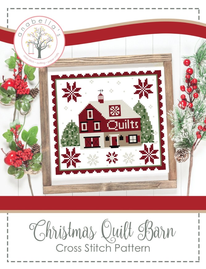 Christmas Quilt Barn Cross Stitch Pattern by Anabella's Needleart