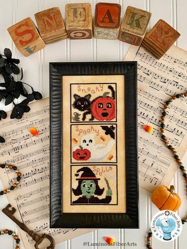 Sneaky Spooky Spells Cross Stitch Chart by Luminous Fiber Arts