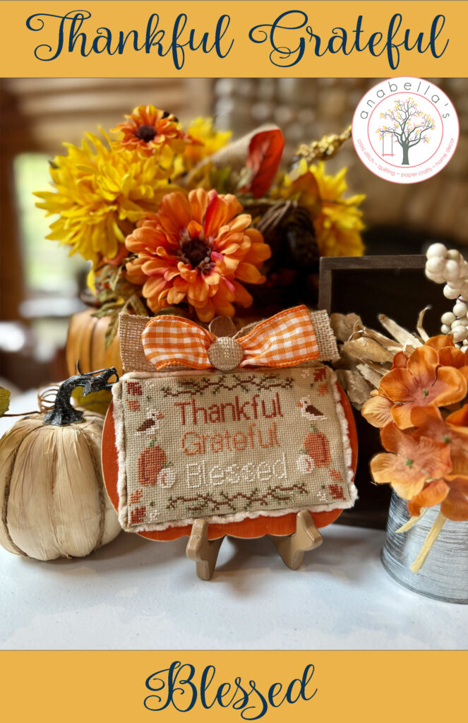 Thankful, Grateful, Blessed Cross Stitch Chart