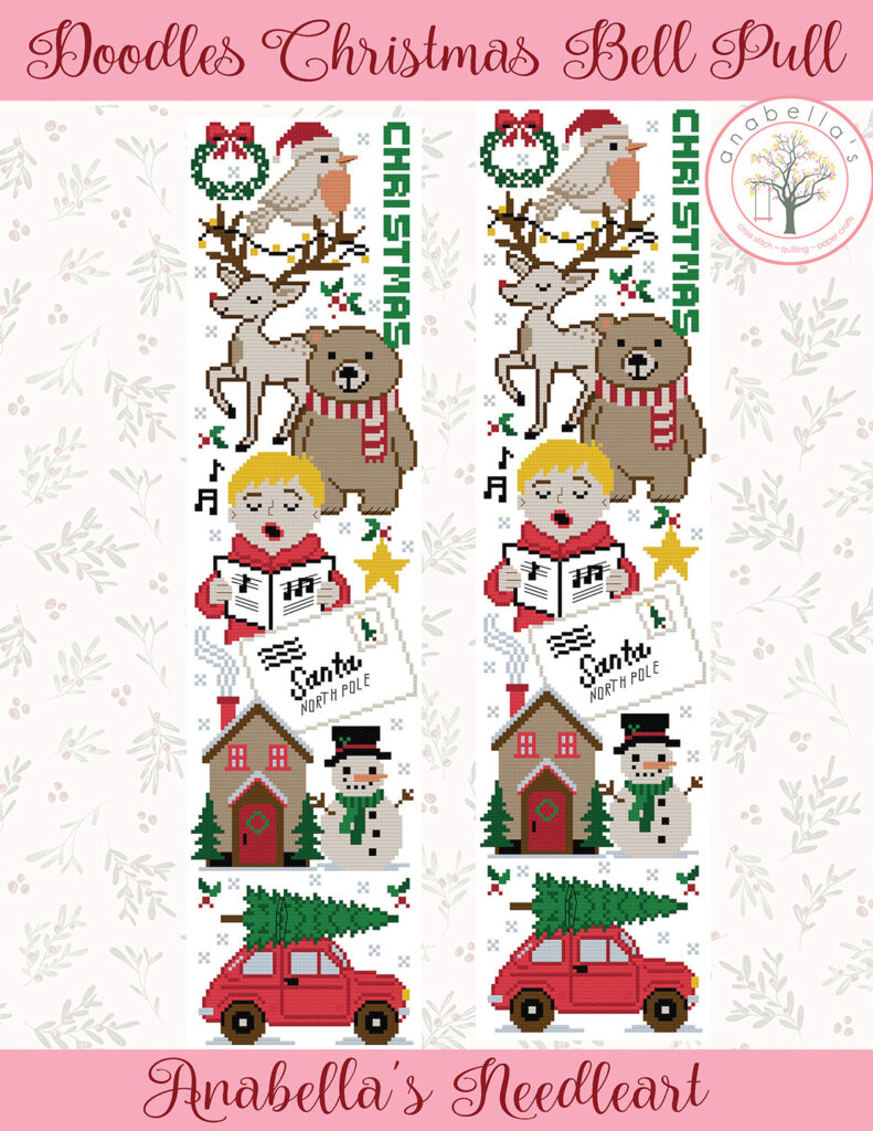 Christmas Doodles Bell Pull Cross Stitch Chart
