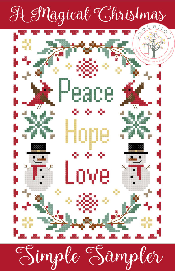 A Magical Christmas Simple Sampler Cross Stitch Chart