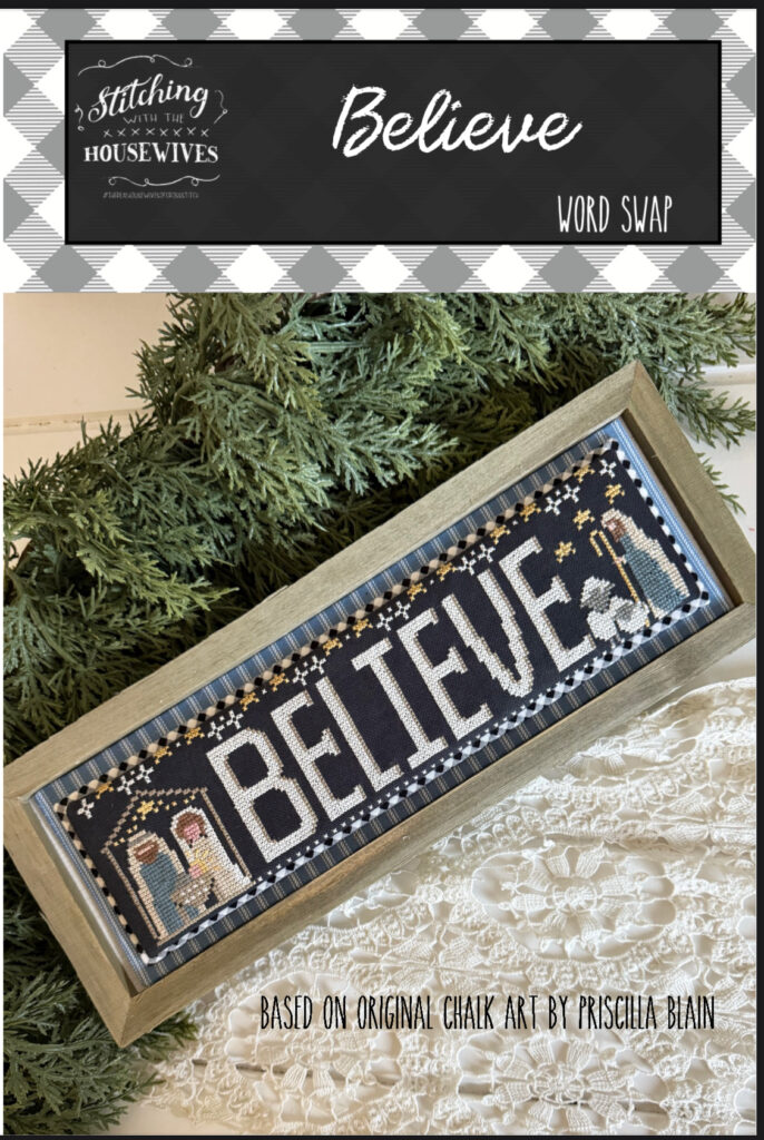 Stitching With The Housewives Word Swap Believe Cross Stitch Chart
