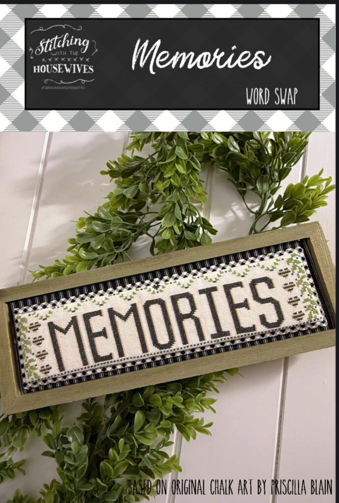 Stitching With The Housewives Word Swap Memories Cross Stitch Chart