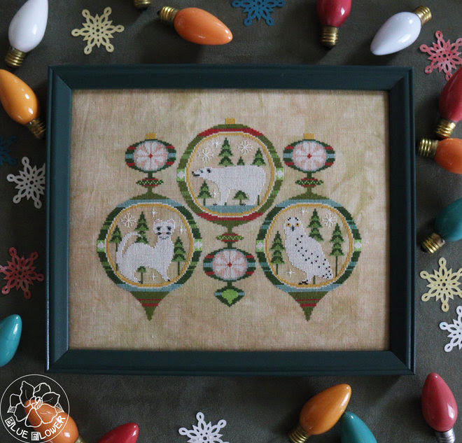 Snowy and Bright Cross Stitch Chart by The Blue Flower