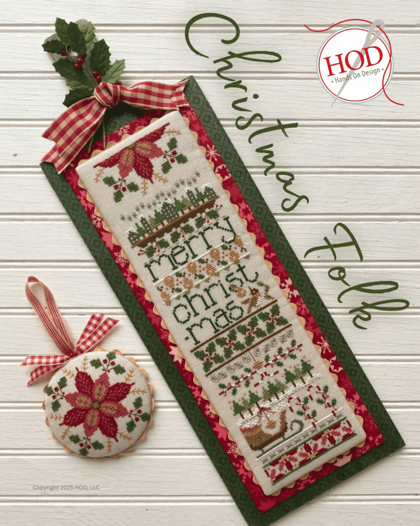 Christmas Folk Cross Stitch Pattern by Hands on Design