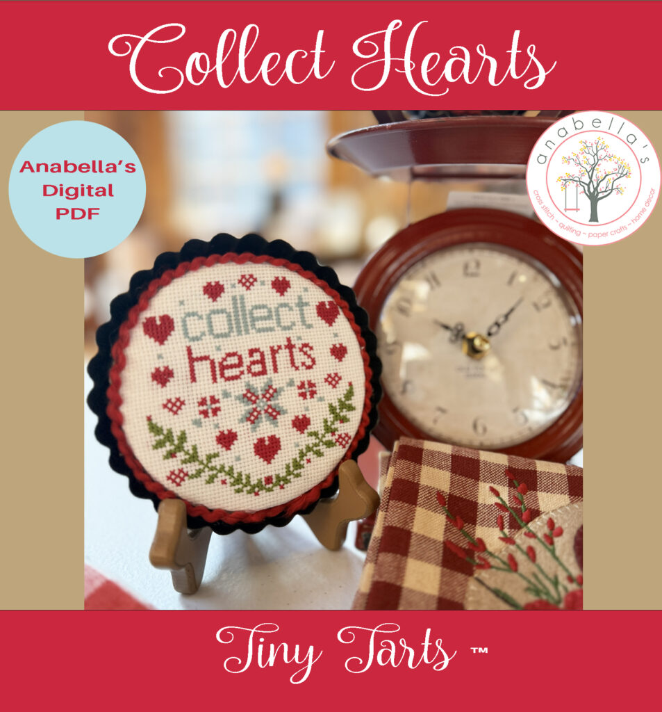 Digital Cross Stitch ~ Collect Hearts Tiny Tarts Cross Stitch Chart by Anabella's Needleart