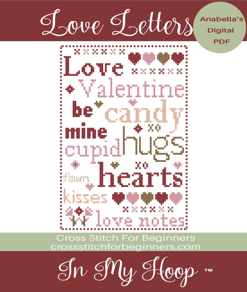 Love Letters Digital PDF Cross Stitch Chart by Anabella's Needleart