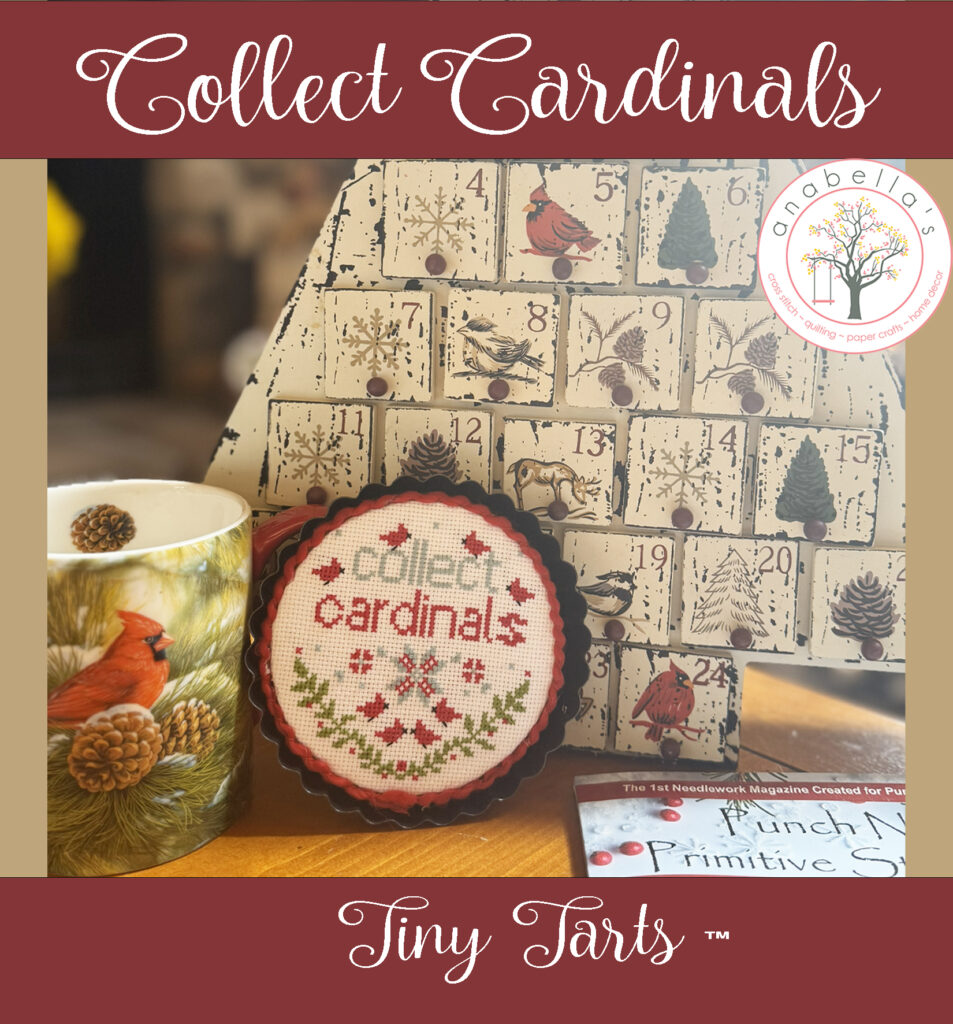 Collect Cardinals Tiny Tarts Cross Stitch Chart by Anabella's Needleart