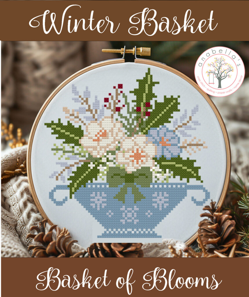Basket of Blooms Winter Cross Stitch chart by Anabella's Needleart