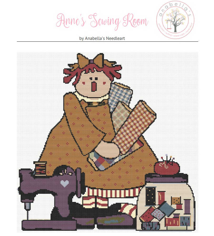 Prim Stitch™ Anne's Sewing Room Cross Stitch chart by Anabella's
