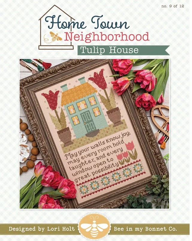 Home Town Neighborhood #9 Tulip House Cross Stitch Pattern