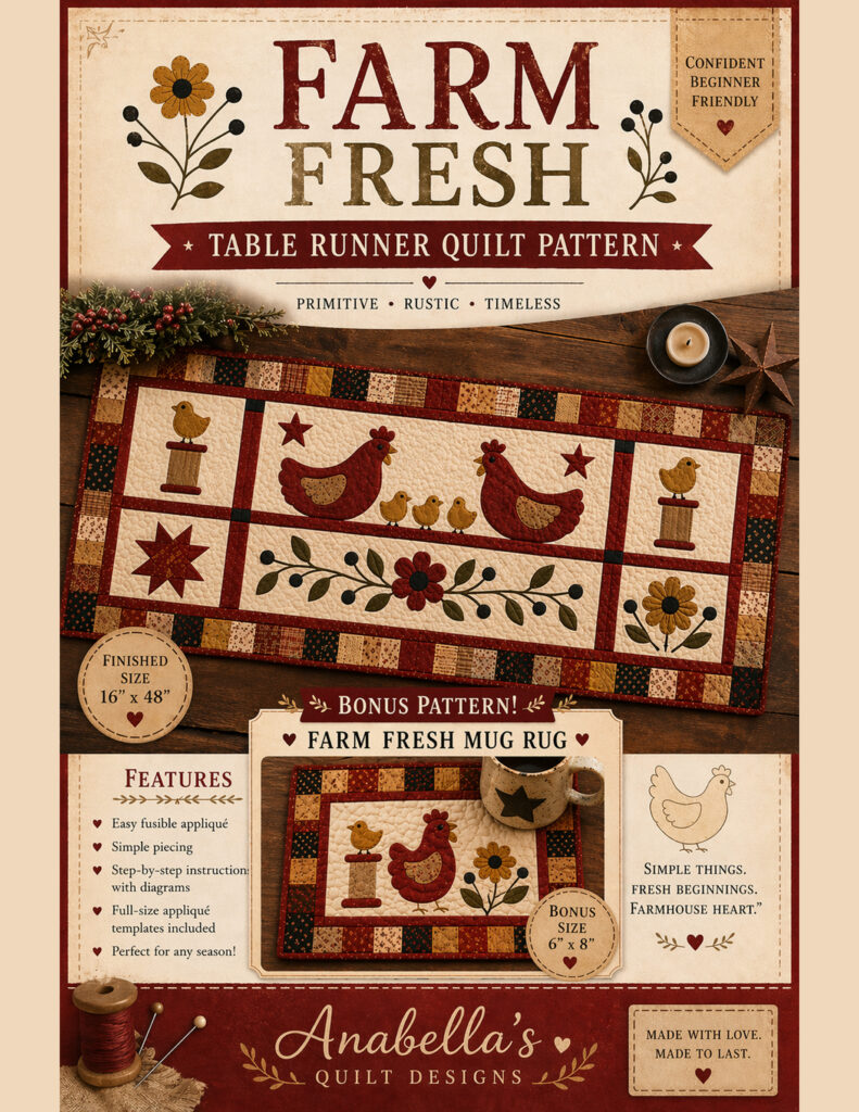 Farm Fresh Table Runner Quilt Pattern PDF