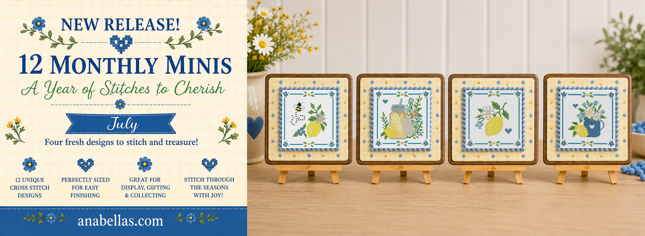 July 12 Monthly Minis Cross Stitch by Anabella's