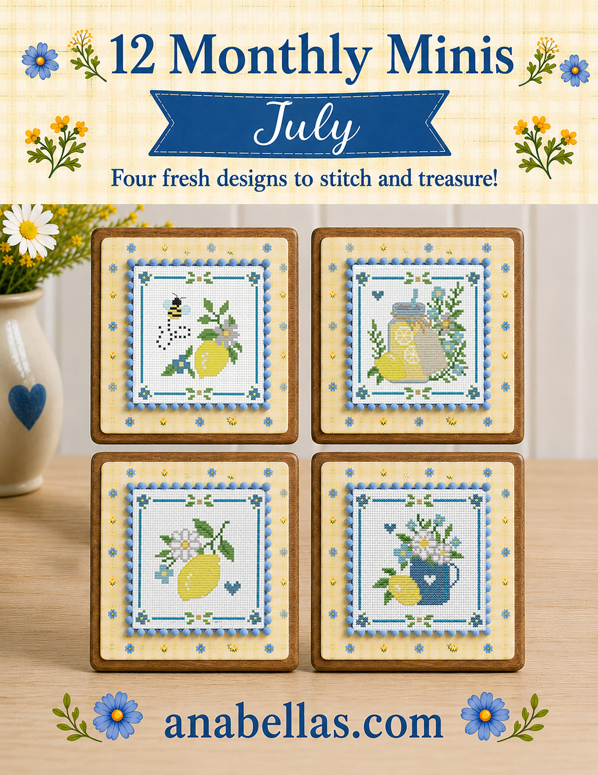 Patriotic Blooms Cross Stitch Chart by Anabella's Needleart